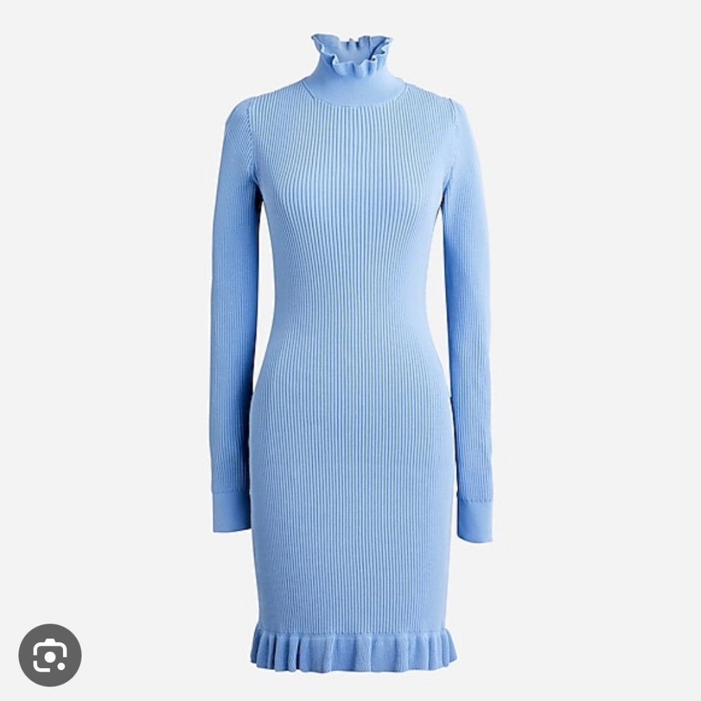 JCrew Ruffle Mini Sweater Dress